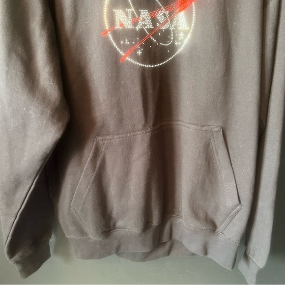 NWT NASA Rhinestone Hoodie Black Hoodie Size: L oversized - Picture 4 of 15